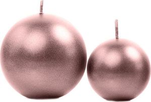 Party Deco Świeca metalizowana Kula, różowe złoto, 8 cm, 6 szt. uniwersalny 2