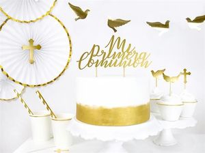 Party Deco Toppery na tort komunijny, złote, 31,5 cm, 6 szt. uniwersalny 4