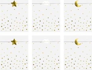 Party Deco Torebki na słodycze, Little Star, ze złotym wzorem, 13x14 cm, 6 szt. uniwersalny 1