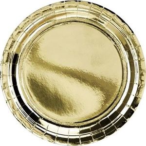 Party Deco talerzyki okrągłe, złoty metalizowany, 23 cm, 6 sztuk uniwersalne (37917) 1