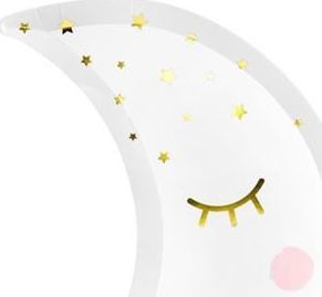 Party Deco Talerzyki papierowe księżyc, Little Star, białe, 10,5x24 cm, 6 szt. uniwersalny 1