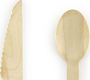 Party Deco Sztućce drewniane Leśni Przyjaciele-Woodland, 16cm, 18 szt. uniwersalny 2