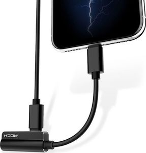 Adapter USB Rock Lightning - Jack 3.5mm + Lightning Czarny  (060) 4