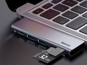 HUB USB Baseus Harmonica 5-in-1 HUB Adapter 1x SD 1x USB-C 1x microSD  + 2x USB-A 3.0 (6953156285460) 2