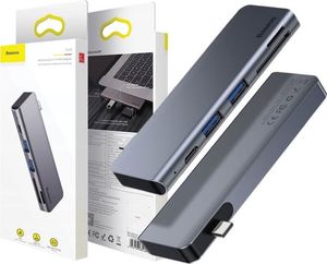 HUB USB Baseus Harmonica 5-in-1 HUB Adapter 1x SD 1x USB-C 1x microSD  + 2x USB-A 3.0 (6953156285460) 10