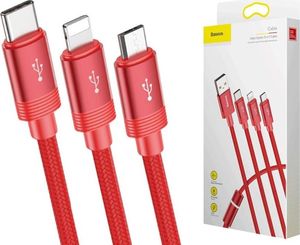 Kabel USB Baseus 3w1 USB-C Lightning micro USB 3.5A 1.2m 1