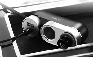 Ładowarka Rock Ładowarka samochodowa Rock Car Cigarette rozdzielacz USB czarna uniwersalny 7