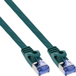 InLine Patchcord InLine® płaski, U / FTP, kat. 6A, zielony, 3m 1