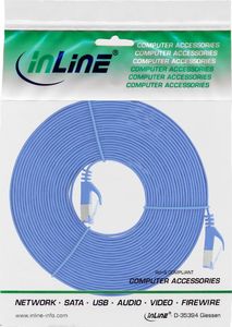 InLine Płaski Patch kabel, U/FTP, Cat.6A, niebieski, 10m 2