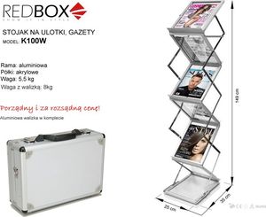 Redbox Stojak na ulotki gazety czasopisma REDBOX K100W uniwersalny 2