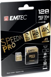 Karta Emtec Speedin Pro MicroSDXC 128 GB Class 10 UHS-I/U3 A1 V30 (ECMSDM128GXC10SP) 2