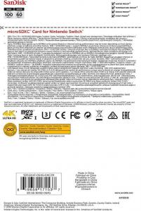 Karta SanDisk Nintendo Switch MicroSDXC 64 GB Class 10 UHS-I/U3 A1 V30 (SDSQXAT-064G-GNCZN) 2