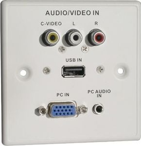 Lindy Gniazdo naścienne VGA + USB + jack 3,5mm + 3xRCA (60222) 1