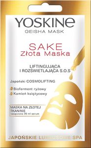 Yoskine Maseczka do twarzy Geisha Mask Sake Złota Maska S.O.S. liftingująco-rozświetlająca 20ml 1