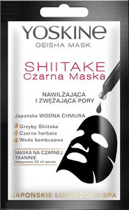 Yoskine Maseczka do twarzy Geisha Mask Shiitake Czarna Maska nawilżająca 20ml 1