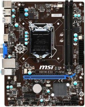 Płyta główna MSI H81M-E33 Sc LGA1150, H81M-E33, Intel H81M, 2xDDR3, VGA+HDMI, GbLAN, mATX - (H81M-E33) 4