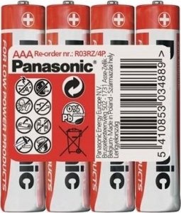 Akumulator Panasonic PANASONIC Zinkouhlíkové baterie Red Zinc R03RZ/4P AAA 1,5V (shrink 4ks) 1