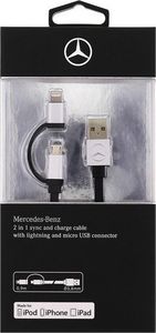 Kabel USB Mercedes Mercedes kabel MECBUBK 2w1 lighting microUSB MFI 1m czarny/black 1