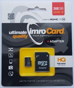 Karta Imro MicroSDHC 32 GB Class 10 UHS-I/U3  (MicroSD10/32G UHS-3 ADP) 1