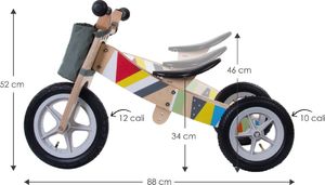 Sun Baby Rowerek biegowy drewniany 2w1 Twist Classic Black 5