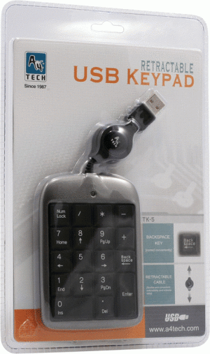 Klawiatura A4Tech TK-5 Przewodowa Czarno-srebrna US (TK-5) 2