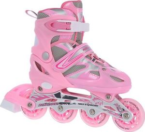 Rolki Nils Extreme NH18366A z wymienną płozą regulowane różowe r. 39-42 2