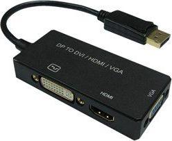 Adapter AV Value DisplayPort - HDMI - D-Sub (VGA) - DVI czarny (JAB-3815015) 1
