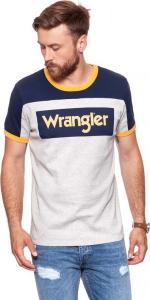 Wrangler Koszulka męska Blue & Yellow Rugby Logo Tee Mid Grey Mel r. S (W7B87GK37) 1