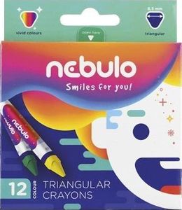 Nebulo Kredki świecowe trójkątne 12 kolorów NEBULO 1