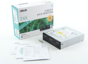 Napęd Asus DRW-24F1ST E-Green 24x SATA (DRW-24F1ST/BLK/G/AS) BOX + Cyberlink Power2Go 8 - BOX 2