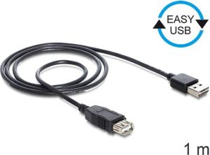 Kabel USB Delock USB-A - USB-A 1 m Czarny (83370) 2