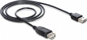 Kabel USB Delock USB-A - USB-A 1 m Czarny (83370) 1