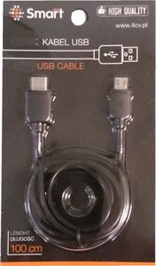 Kabel USB SmartGPS USB-C - microUSB 1 m Czarny 2