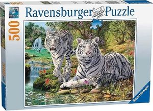 Ravensburger Puzzle 500 Białe tygrysy 1