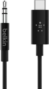 Kabel USB Belkin USB-C - mini Jack 3.5 mm 1.8 m Czarny (F7U079bt06-BLK) 1