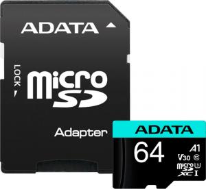 Karta ADATA Premier Pro MicroSDXC 64 GB Class 10 UHS-I/U3 A2 V30 (AUSDX64GUI3V30SA2-RA1) 1