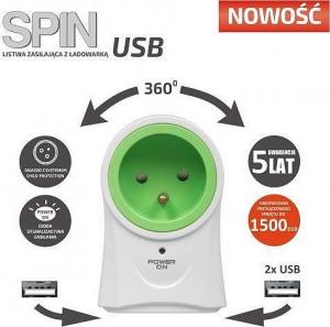 Ever obrotowa SPIN 2xUSB-T/LZ10-SPI000/0000 3