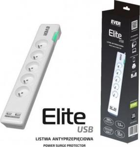 Listwa zasilająca Ever Elite USB przeciwprzepięciowa 5 gniazd 1.5 m biała (T/LZ11-ELI015/0000) 4