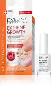 Eveline Nail Therapy Odżywka proteinowa do paznokci + baza Extreme Growth 12ml 1
