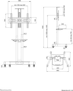Neomounts Stojak podłogowy NM-M1700BLACK 32'' - 75'' 5