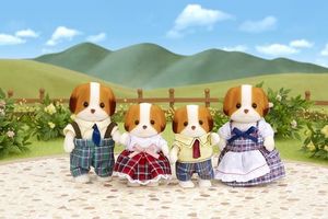 Figurka Epoch Sylvanian Families Rodzina łaciatych piesków 2