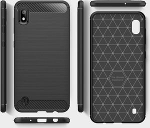 Hurtel Carbon Case elastyczne etui pokrowiec Samsung Galaxy A10 czarny uniwersalny 6