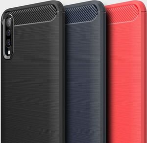 Hurtel Carbon Case elastyczne etui pokrowiec Samsung Galaxy A70 niebieski uniwersalny 6