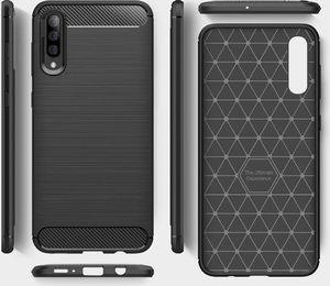 Hurtel Carbon Case elastyczne etui pokrowiec Samsung Galaxy A70 niebieski uniwersalny 7