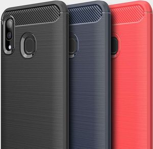 Hurtel Carbon Case elastyczne etui pokrowiec Samsung Galaxy A40 niebieski uniwersalny 9