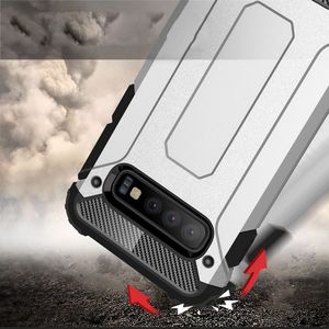 Hurtel Hybrid Armor pancerne hybrydowe etui pokrowiec Samsung Galaxy S10 Plus srebrny uniwersalny 3