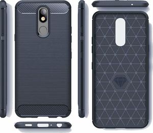 Hurtel Carbon Case elastyczne etui pokrowiec LG K40 X420 niebieski uniwersalny 2