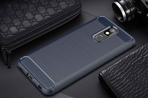 Hurtel Carbon Case elastyczne etui pokrowiec LG K40 X420 niebieski uniwersalny 6