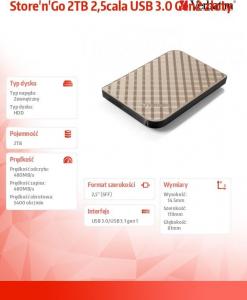 Dysk zewnętrzny HDD Verbatim HDD Store 'n' Go 1.5 TB Czarno-fioletowy (53233) 2