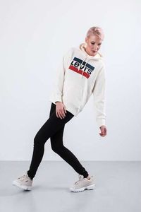 Levi`s GRAPHIC SPORT HOODIE 0001 SPORTSWEAR HOODIE MARSHMALLOW - XS - damskie - kremowy/beżowy 3